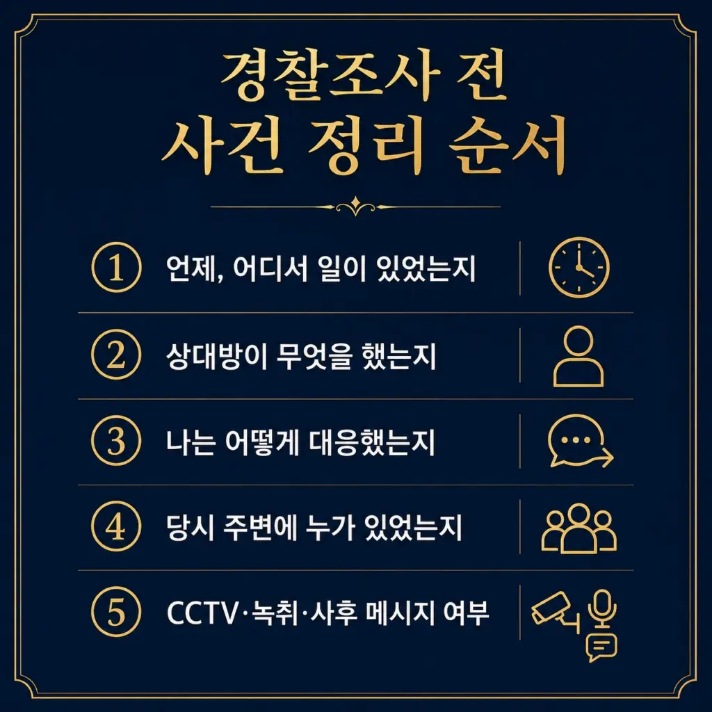 경찰조사 준비 사건정리