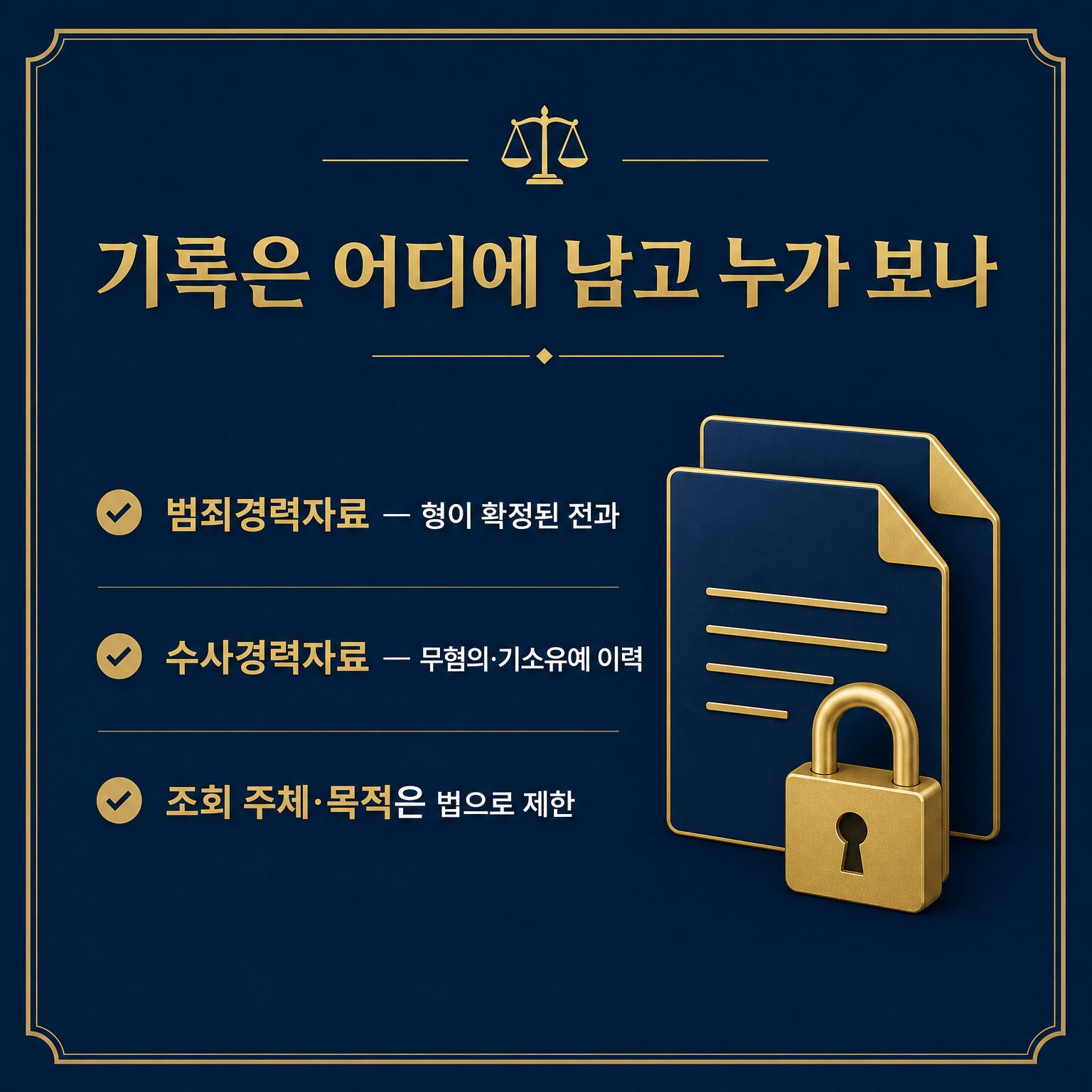 벌금형은 전과, 무혐의·기소유예는 전과 아님을 나눈 처분별 비교 도식
