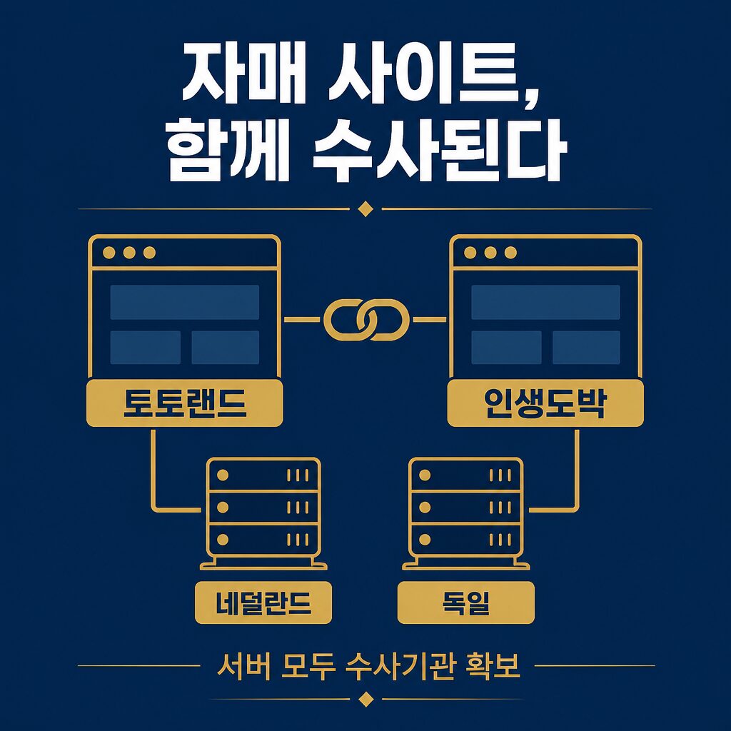 토토랜드와 인생도박은 자매 사이트, 서버 네덜란드·독일 세트 수사 이미지