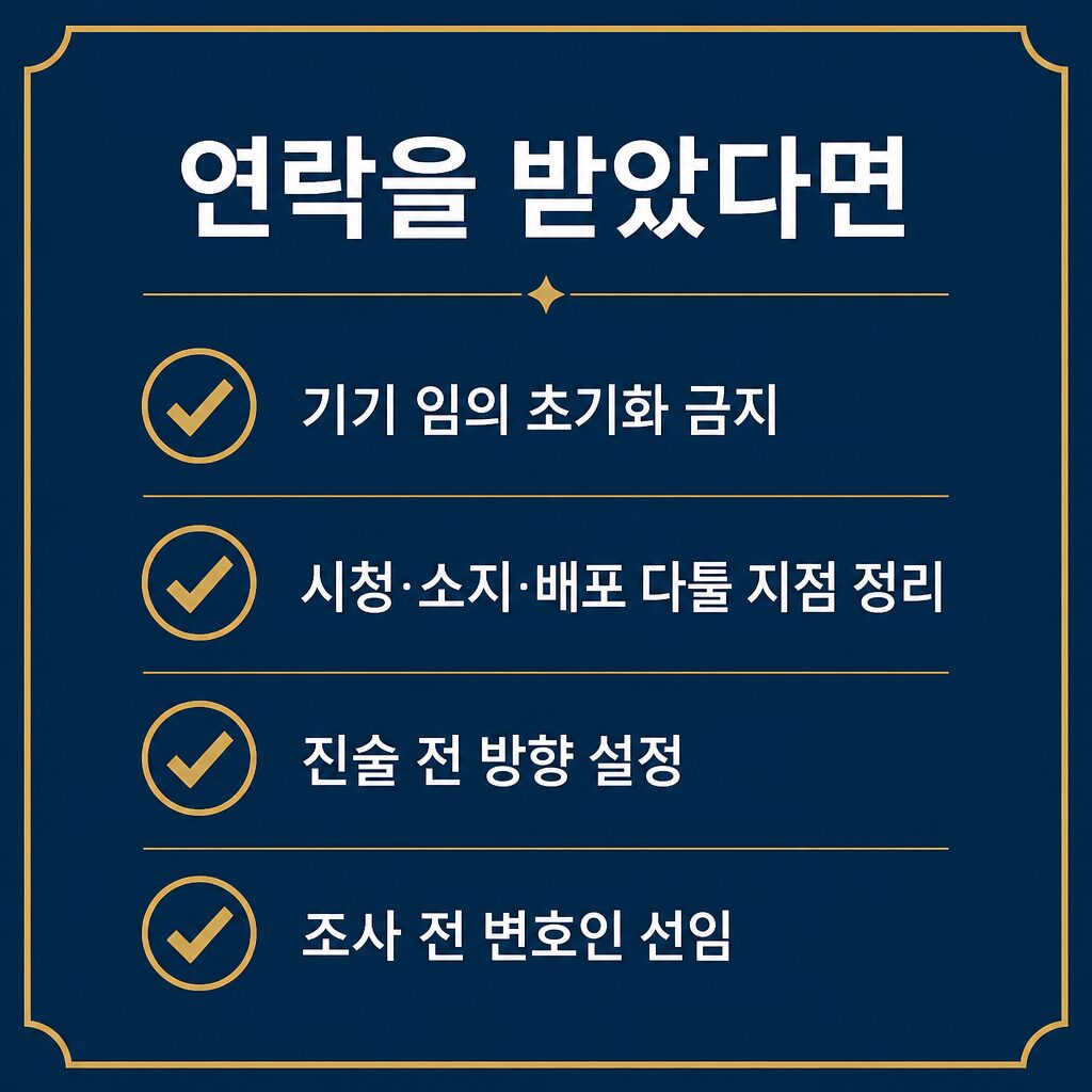 토토랜드·인생도박 수사 연락 시 대응 체크리스트 이미지