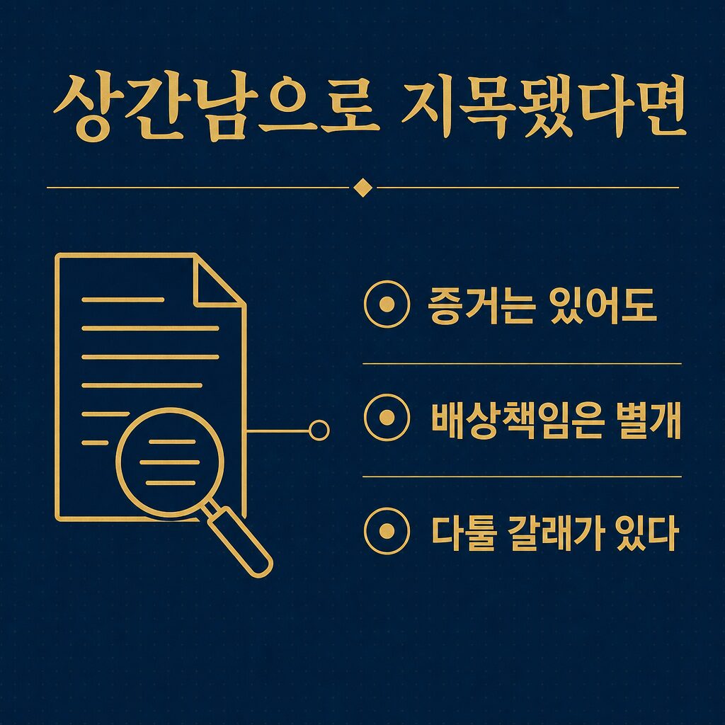 상간남으로 지목됐다면 무엇을 다투나 — 성립 요건 네 갈래 이미지