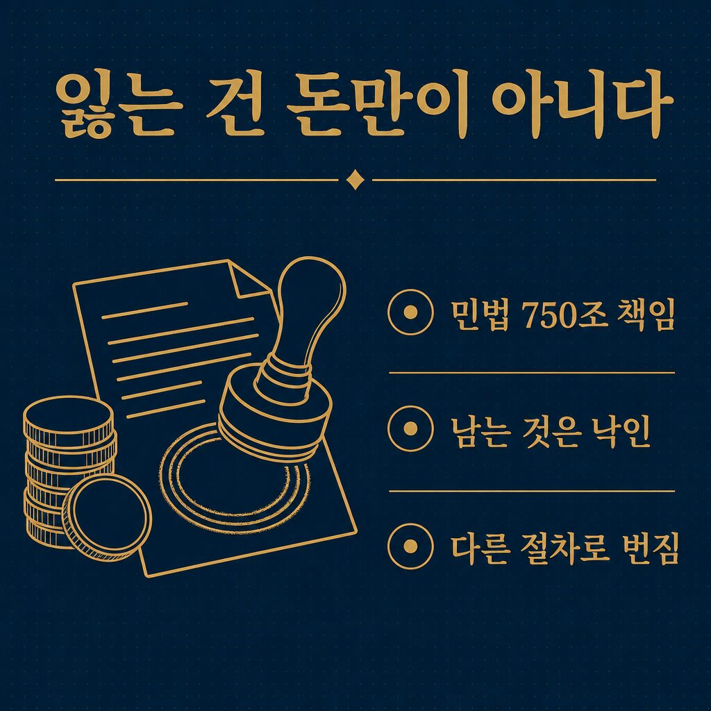 잃는 것은 돈만이 아니다 — 청구 금액과 인정 금액은 다르다는 것을 정리한 이미지