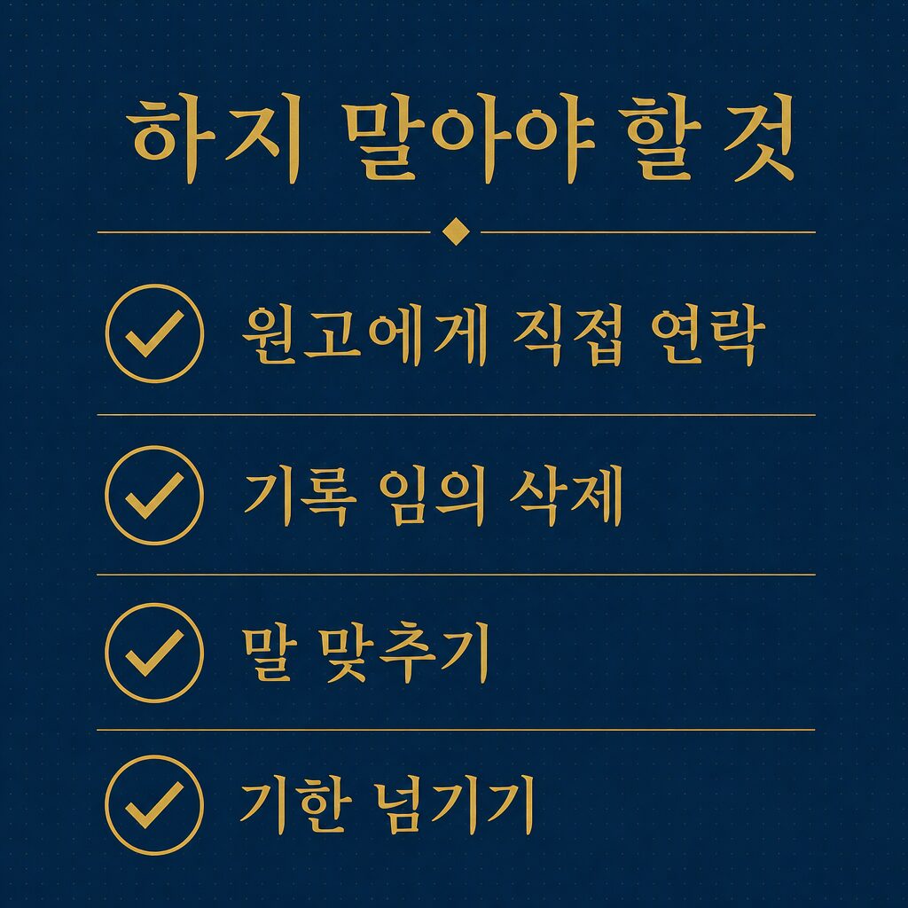 소장을 받은 뒤 절대 하지 말아야 할 네 가지 이미지