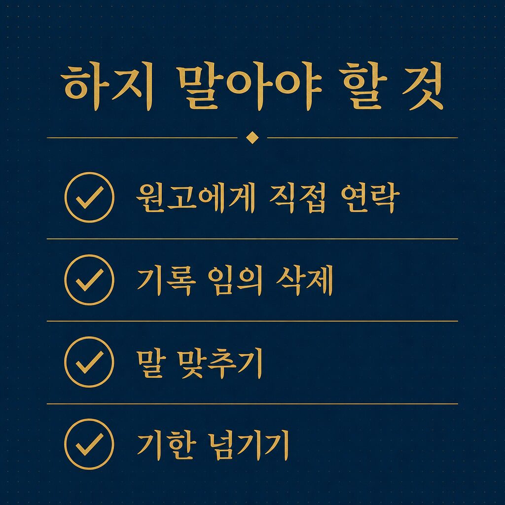 소장을 받은 뒤 하지 말아야 할 것 — 답변서 기한과 초기 대응 이미지