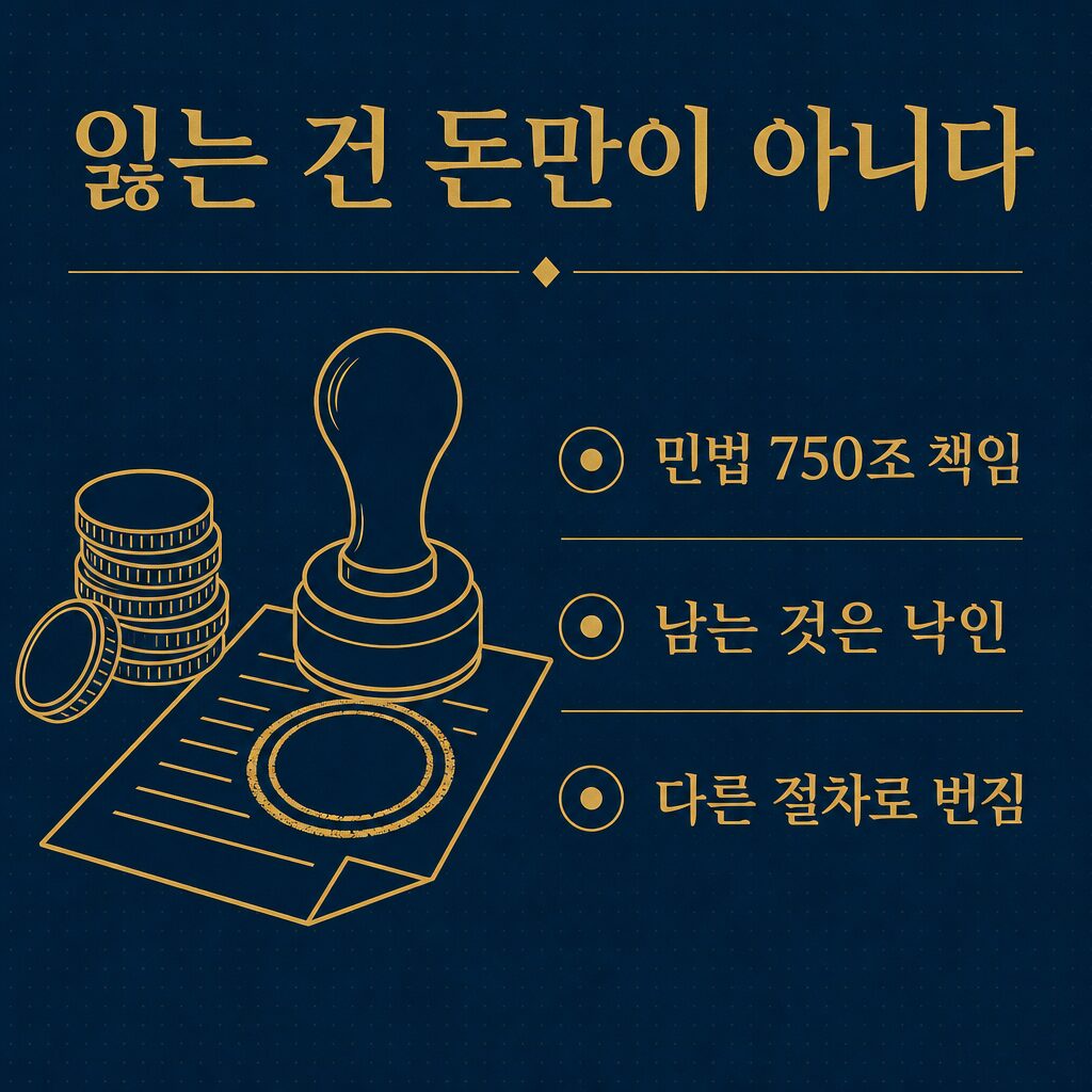 1심 패소는 돈만의 문제가 아니다 — 민법 제750조 책임과 낙인 이미지
