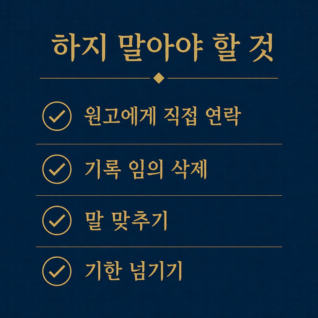 내용증명을 받은 뒤 하지 말아야 할 것 이미지