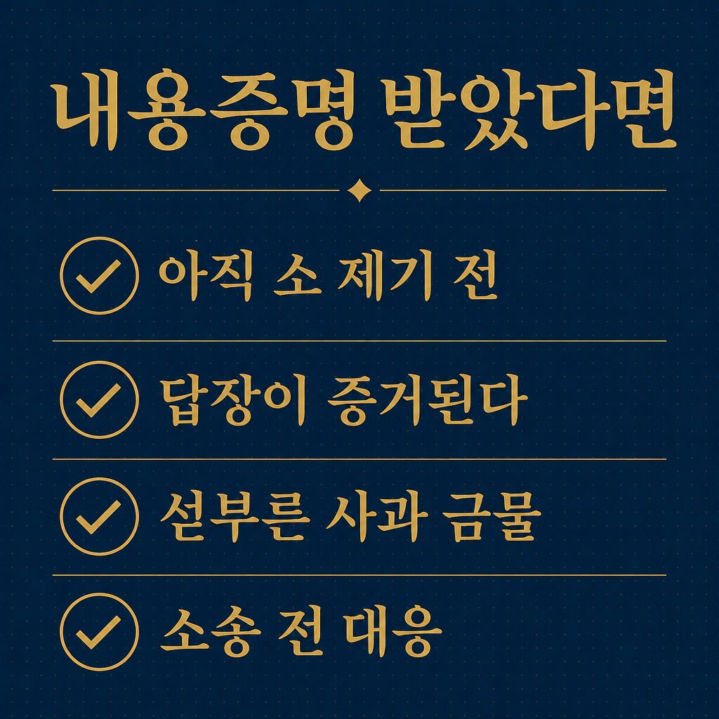 소장 전에 내용증명·문자를 받았다면 대응 방향 이미지
