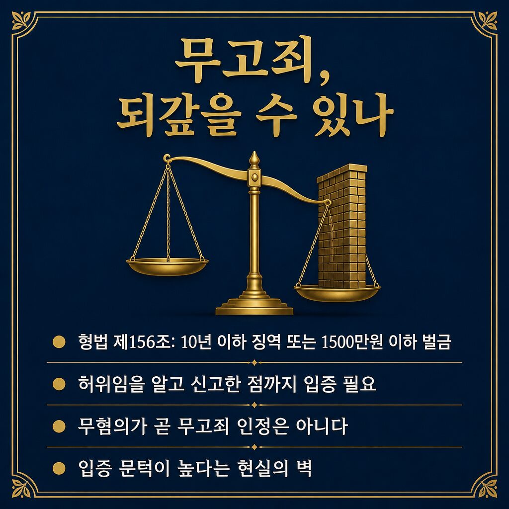 강간 무고 무고죄 역고소 — 형법 제156조 허위성 인식 입증의 높은 문턱