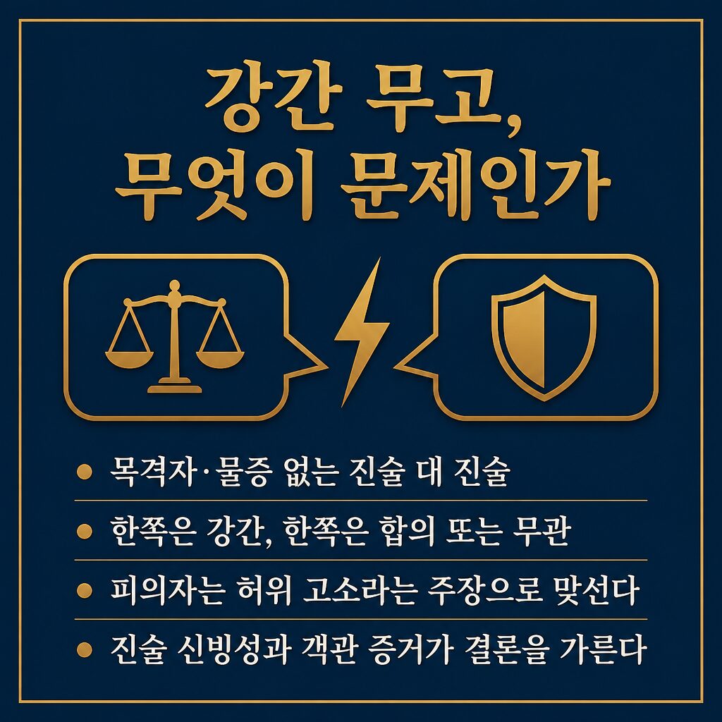 강간 무고, 무엇이 문제인가 — 진술만 맞서는 사건과 허위 고소 주장